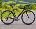 Bicicleta de ruta GW Flamma color negro rojo, Shimano Claris 16 velocidades