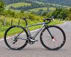 Bicicleta de ruta GW Flamma color gris azul, Shimano Claris 16 velocidades